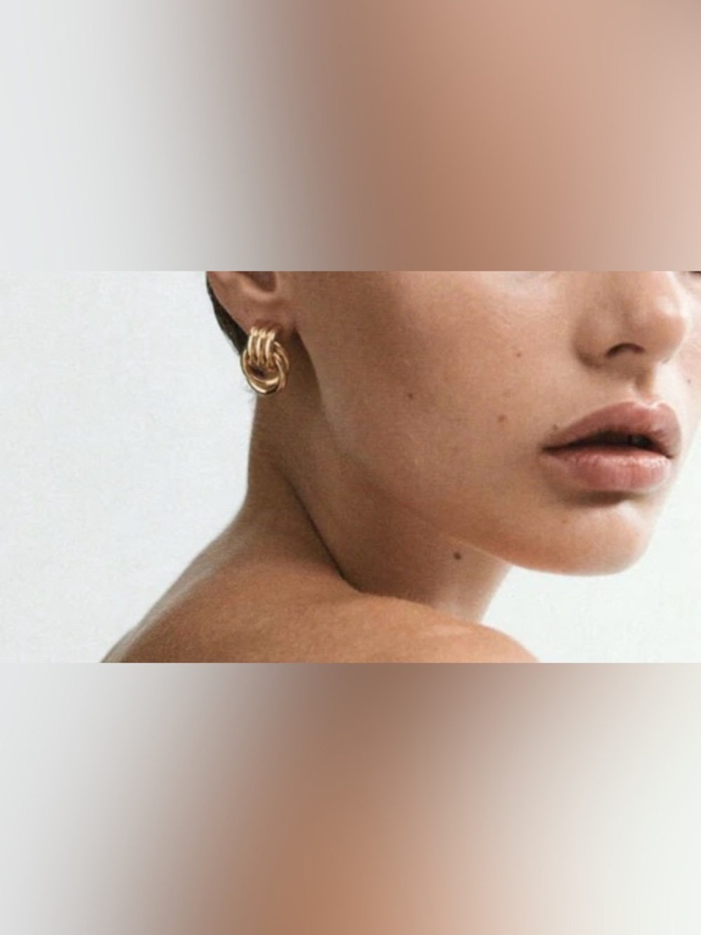 Gold Baby Knot Twisted Hoop Earrings